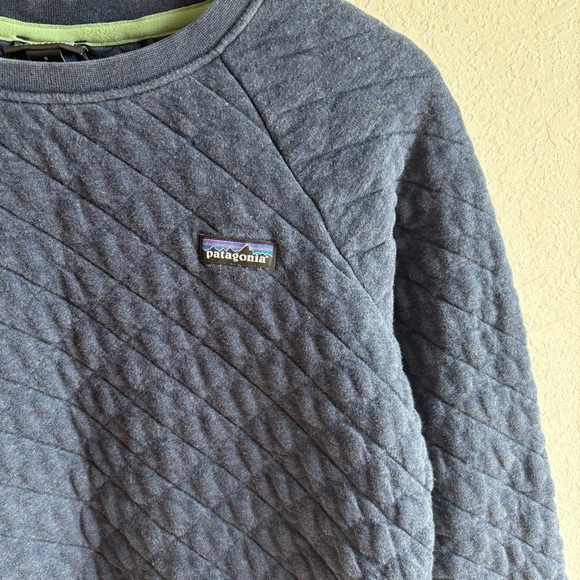 Patagonia Womens Cotton Quilt Crew Sweatshirt Top Drifter Blue XS - Picture 3 of 8